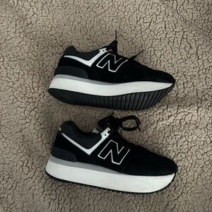 New Balance 740s Platform Black Sneakers